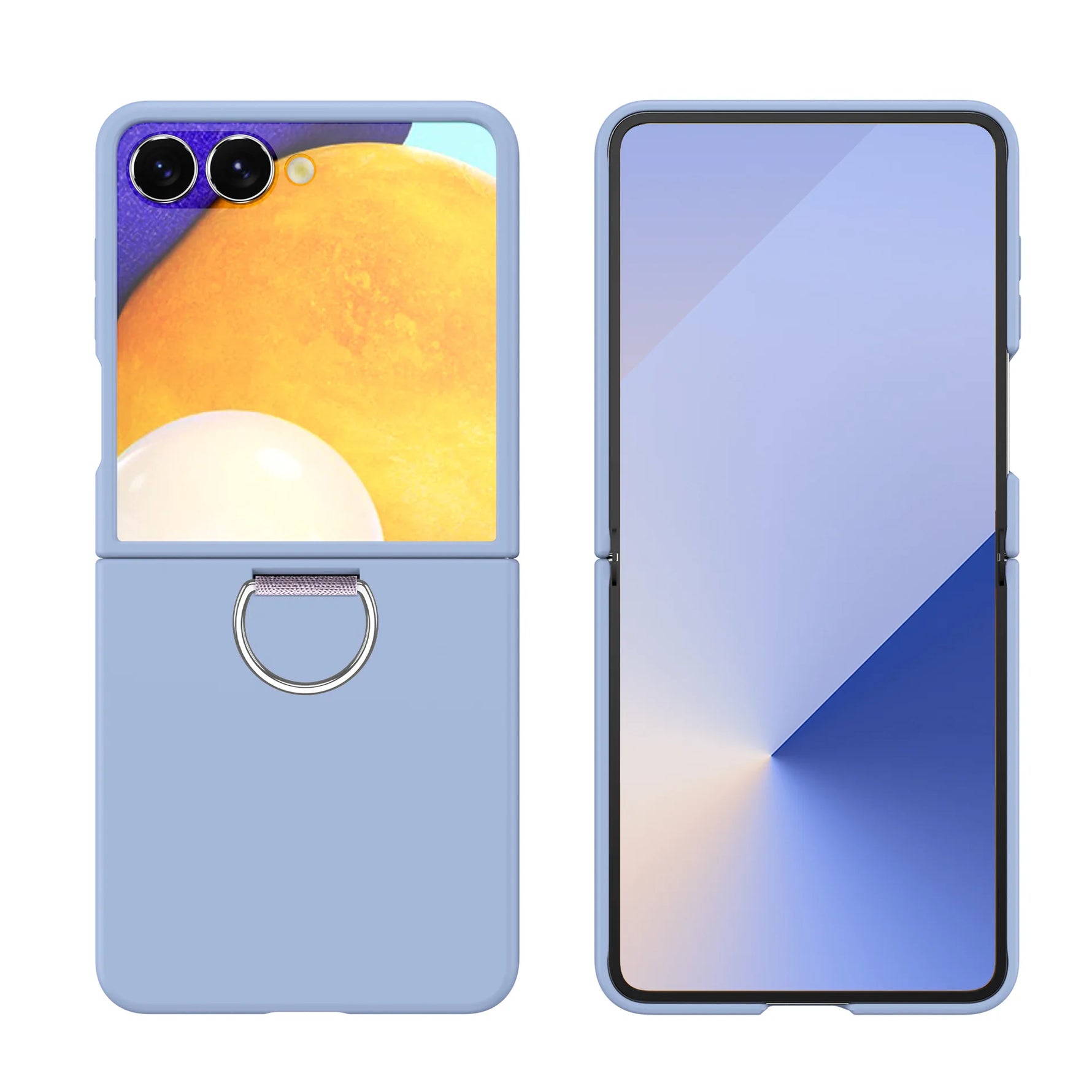 Elegant Matte PC Phone Case with Ring Holder for Samsung Galaxy Z Flip 7