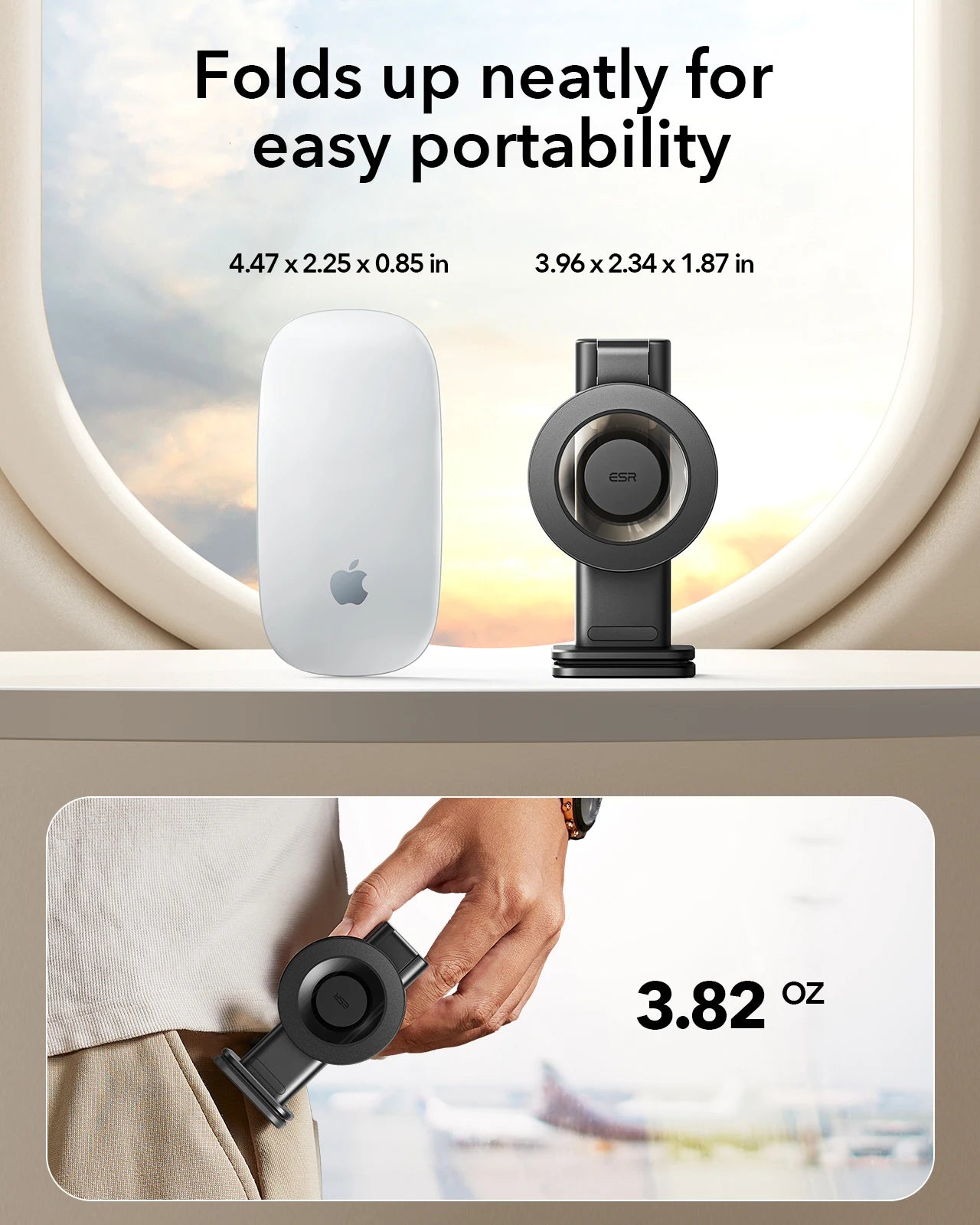 Magnetic Plane Phone Mount with Metal Ring