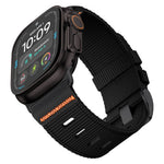 Ribbed Nylon Band with Hook-and-Loop Velcro Closure for Apple Watch