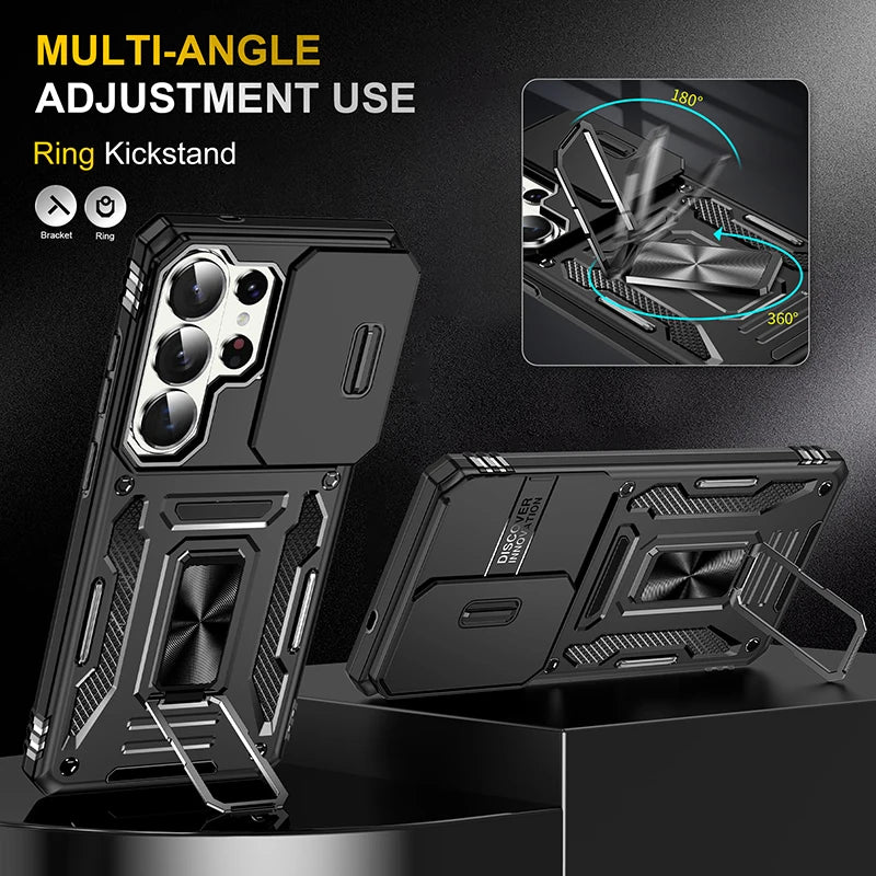 Armor Shockproof Magnetic Case with Sliding Camera Window for Samsung Galaxy S26 Series