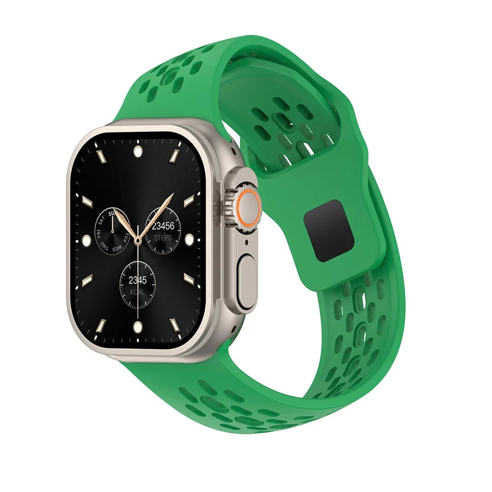 Perforated Silicone Tapered Band with Slot Connector for Apple Watch