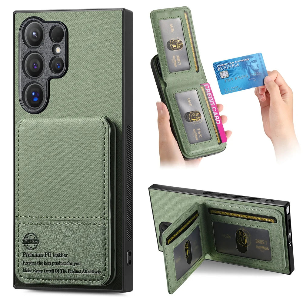RFID-Blocking Magnetic Wallet Case with Card Holder for Samsung Galaxy S24 Series