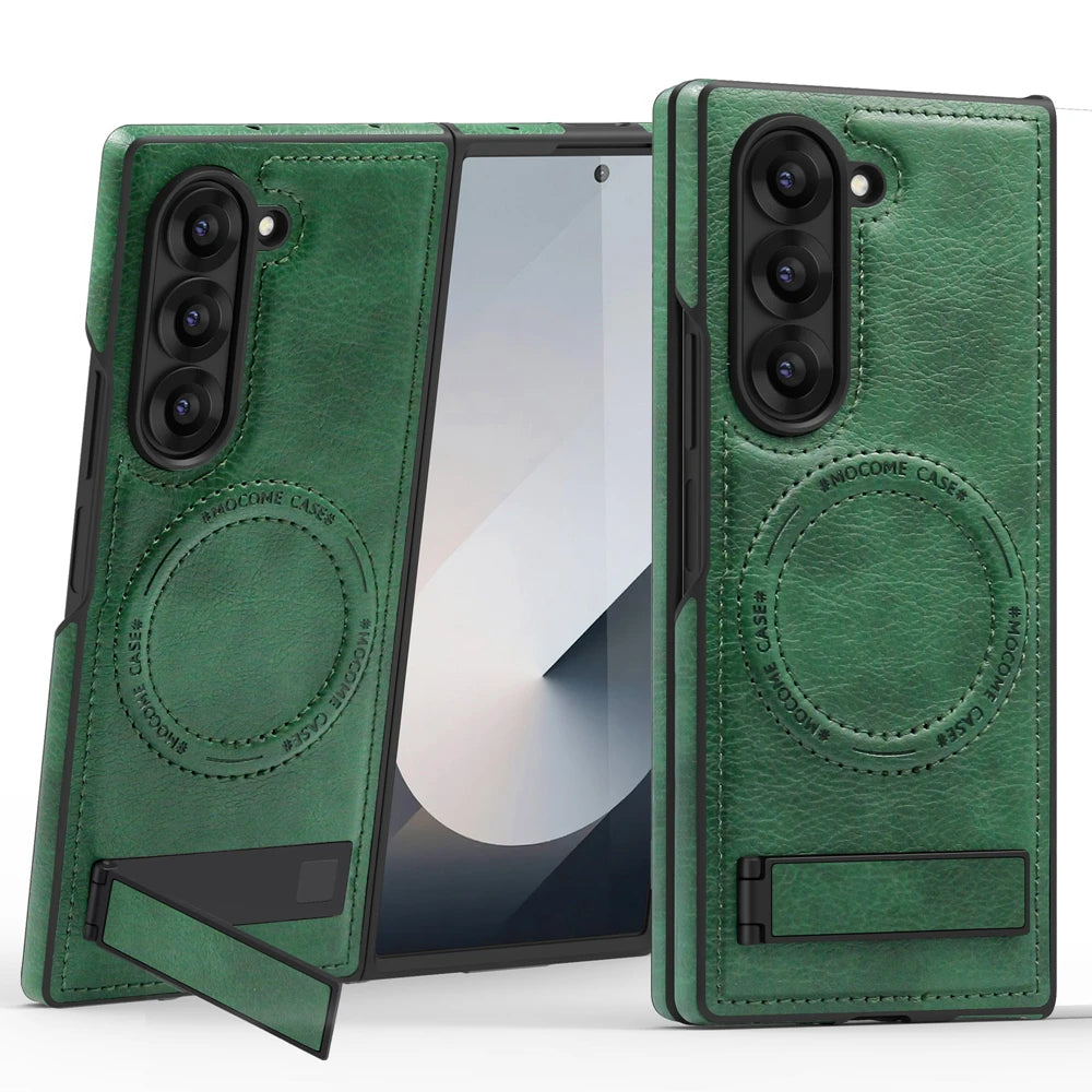 Samsung Galaxy Z Fold 6 PU Leather Magnetic Case with Kickstand