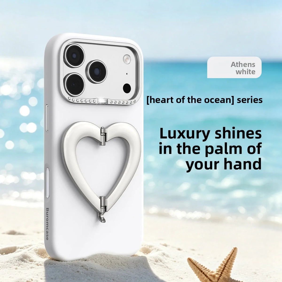 Liquid Silicone Heart-Shaped Kickstand Case with Camera Protection for iPhone 18 Series