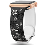 Floral Engraved Silicone Strap for Apple Watch