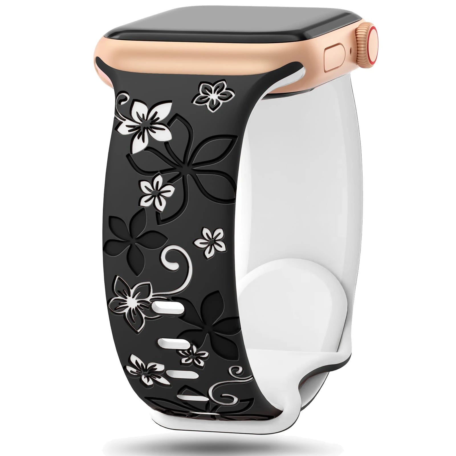 Floral Engraved Silicone Strap for Apple Watch