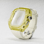 Luxury Transparent Protective Case with Silicone Strap for Apple Watch Ultra