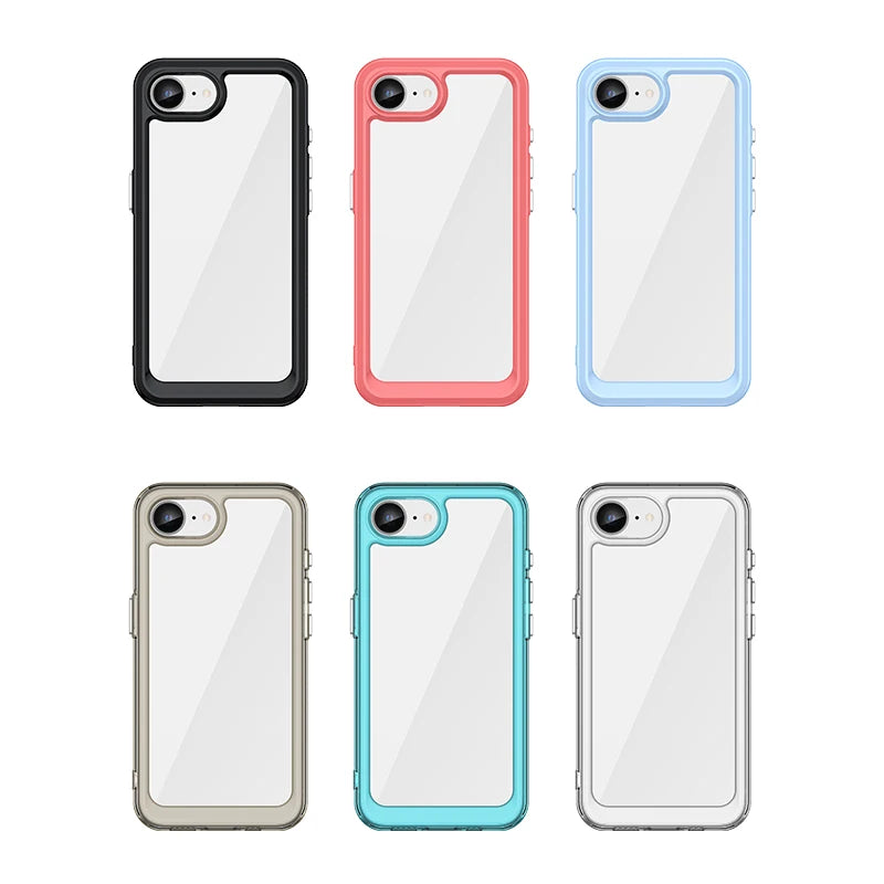 Clear Hard PC + Soft TPU Bumper Case for iPhone 16e