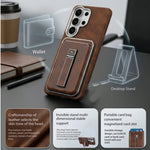 Premium Magnetic Leather Case for Samsung Galaxy S26 Series with Removable Card Holder