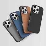 Skin-Friendly Plain Leather + TPU Case for iPhone 16 Series