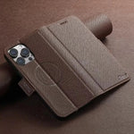 iPhone 15 Series Flip Leather MagSafe Case with Card Holder