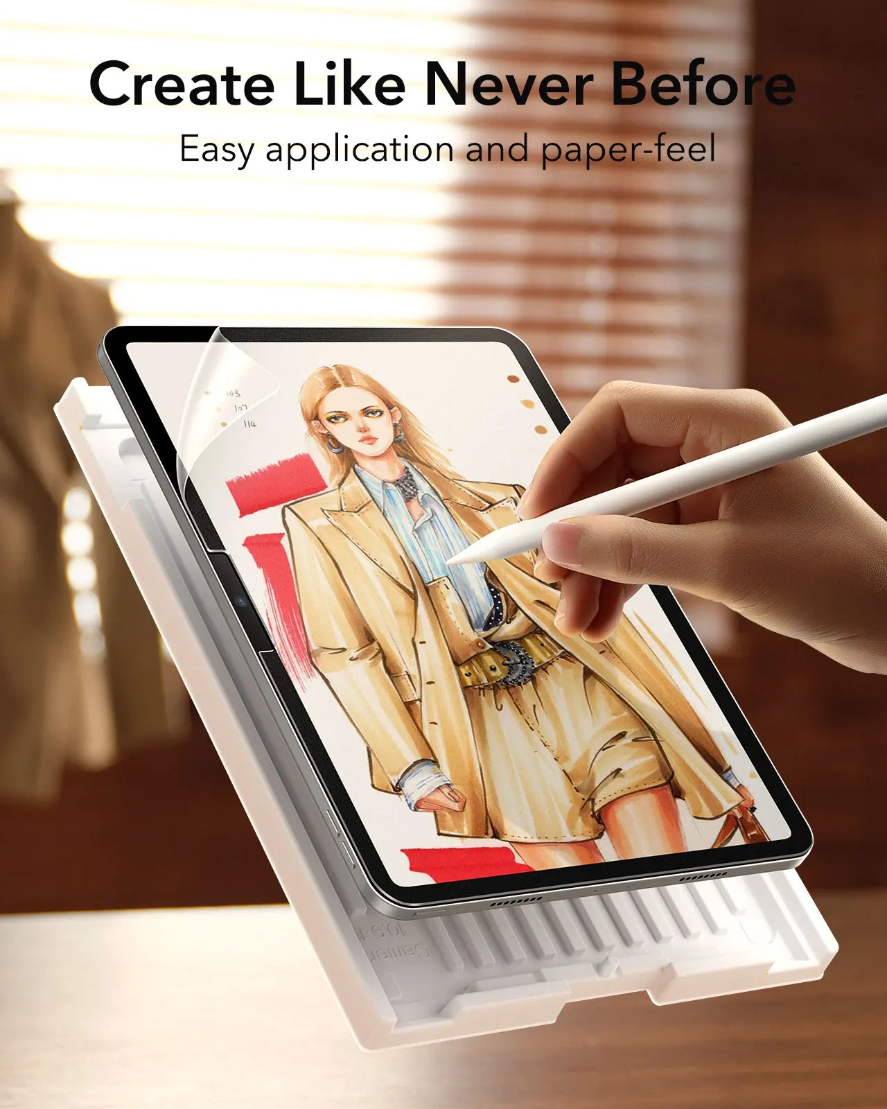 2 Pack Paper-Feel Frosted Film with Easy Application Tray for iPad Pro (2024)