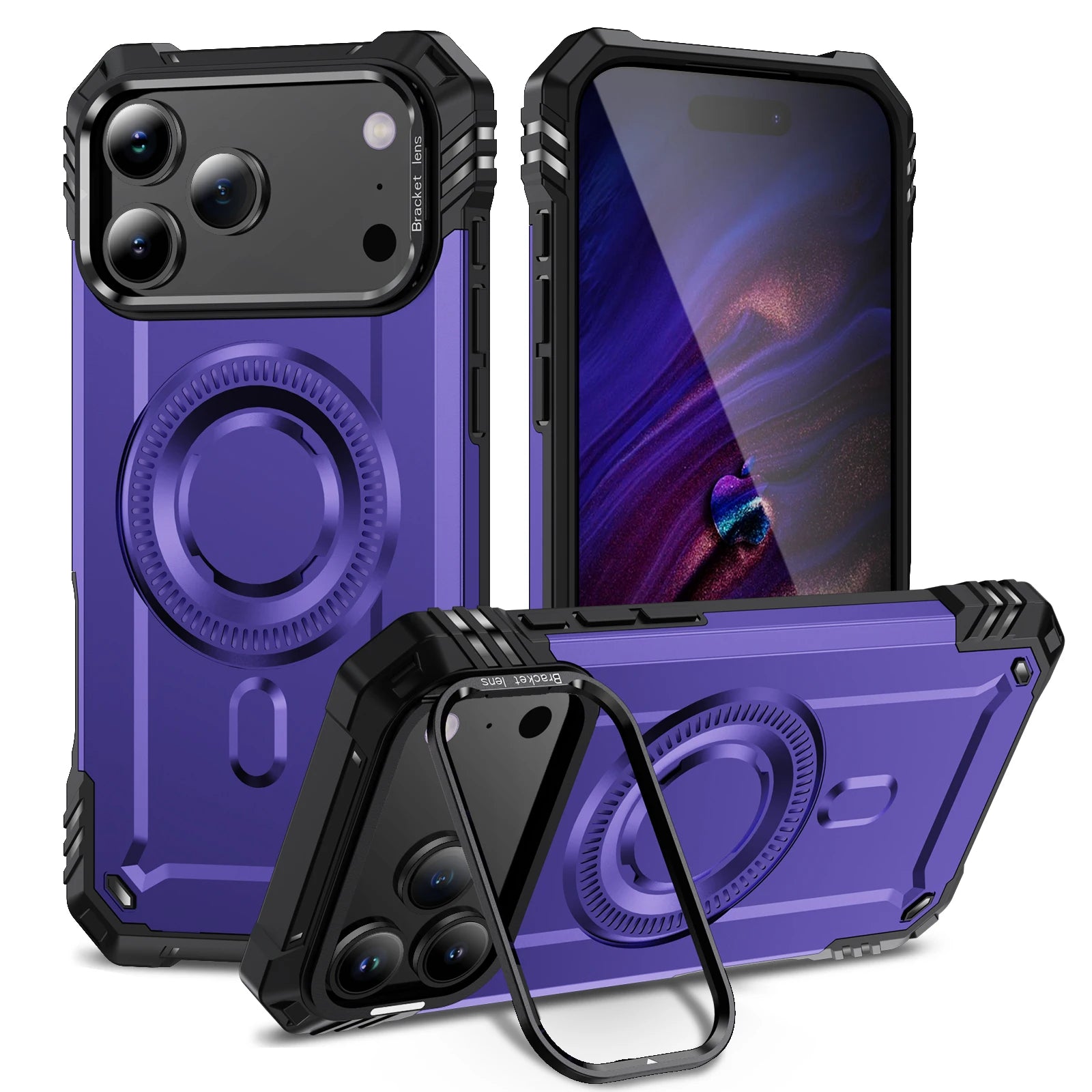 Armor Shockproof MagSafe Case with Metal Lens Bracket for iPhone 17 Series