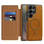 Samsung Galaxy S25 Series PU Leather Flip Magnetic Case with Card Holder