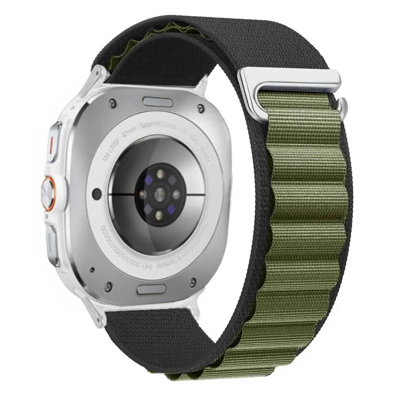 Breathable Nylon Weave Watch Band with Metal C-Hook Closure for Samsung Galaxy Watch Ultra 2