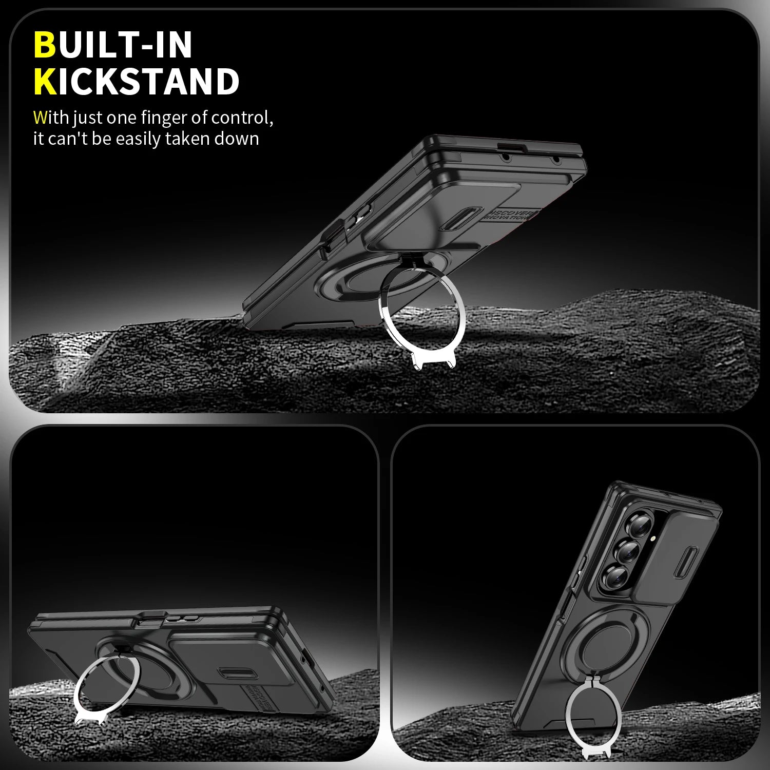 Luxury Hard Magnetic Case with Foldable Kickstand for Samsung Galaxy Z Fold 7