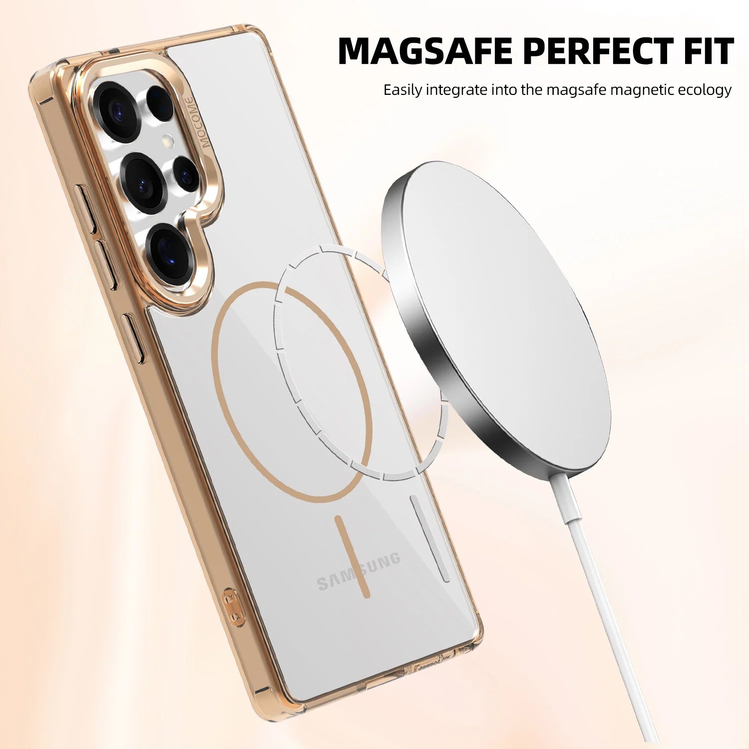Luxury Magnetic Clear Case with Metal Camera Frame for Samsung Galaxy S25 Series