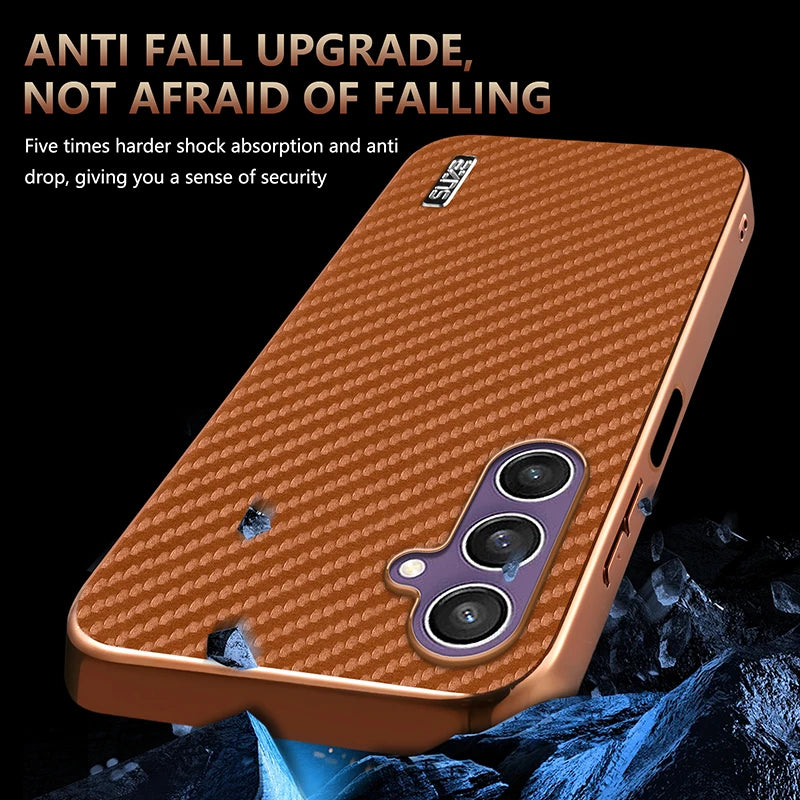 Durable Carbon Fiber Pattern Phone Case for Samsung Galaxy A56