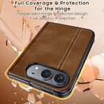 Microfiber Leather Fold Case with Integrated Tempered Glass Screen Protection for iPhone Duo
