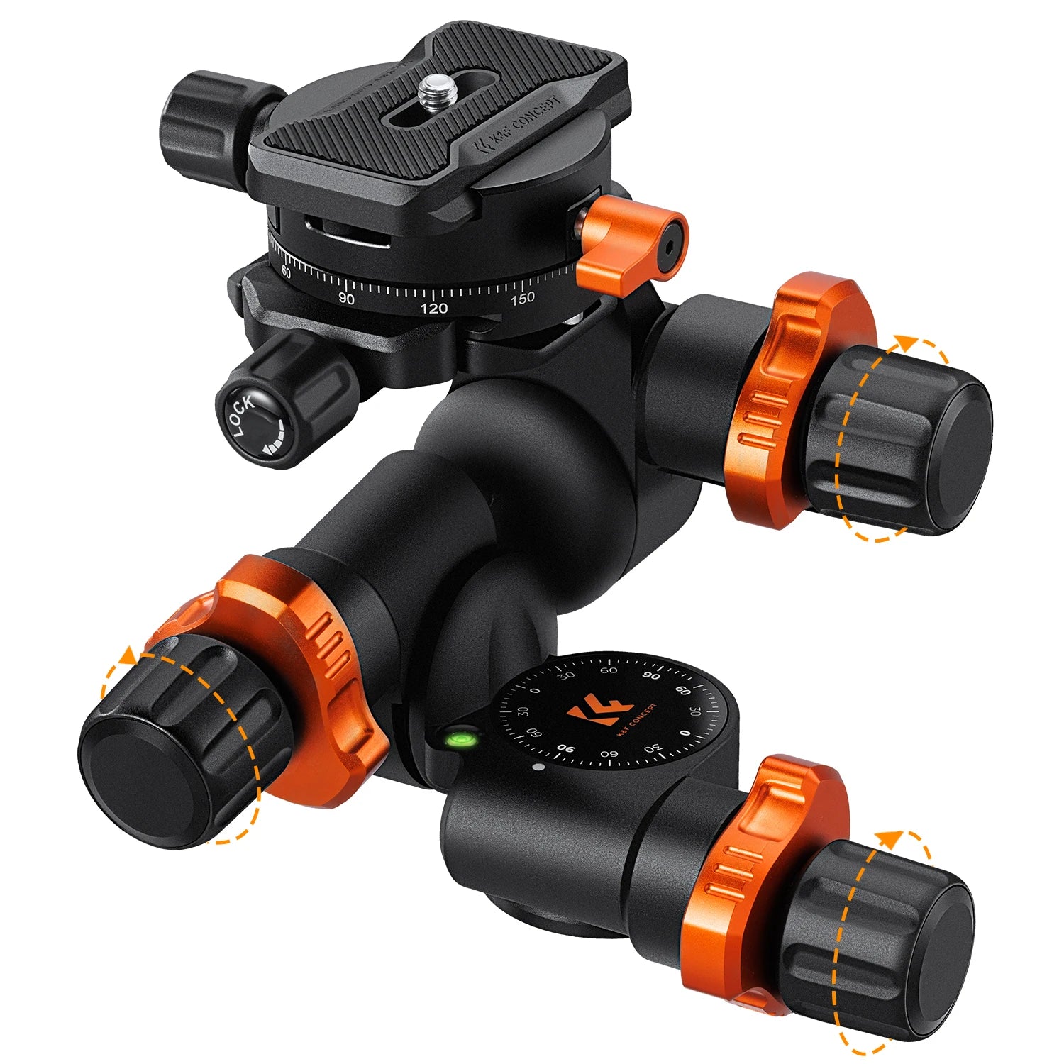 K&F Concept Geared 3-Way Tripod Head