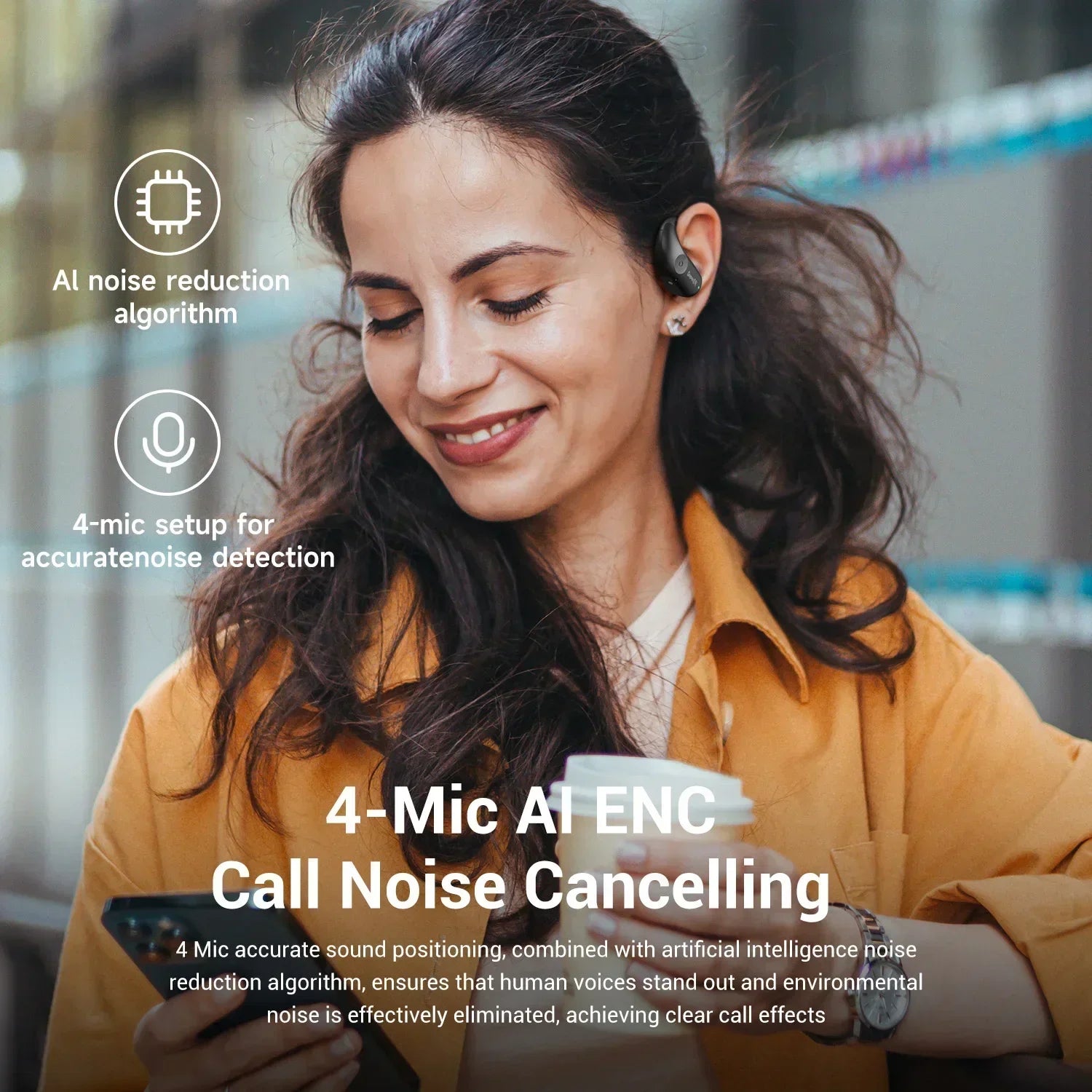 OneOdio SuperEQ 802 Open-Ear Bluetooth Earphones with LED Display