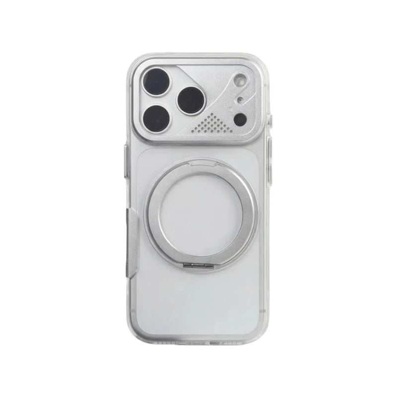Shockproof Clear MagSafe Case with 360° Ring Stand for iPhone 17 Pro and 17 Pro Max