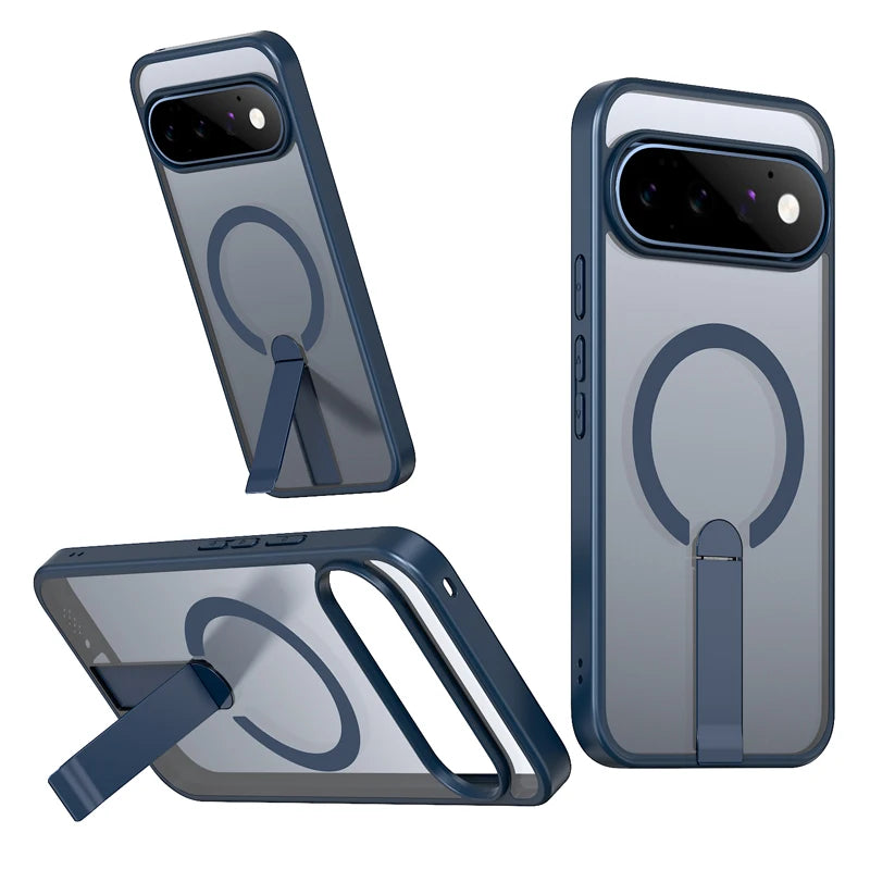Matte PC+TPU Kickstand Case with 360° Rotating Metal Bracket for Google Pixel 11 Series