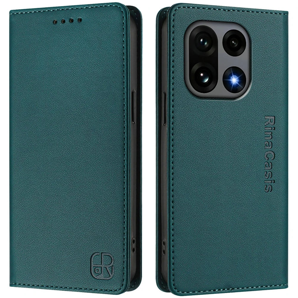 OnePlus 15 RFID-Blocking Leather Flip Wallet Case