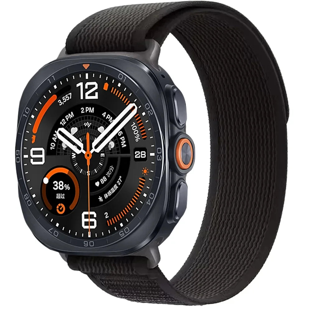 Ribbed Nylon No-Gap Watch Strap for Samsung Galaxy Watch Ultra 2