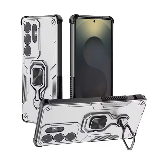 Durable Multi-Function Magnetic Case with Metal Ring Holder for Samsung Galaxy S25 Series