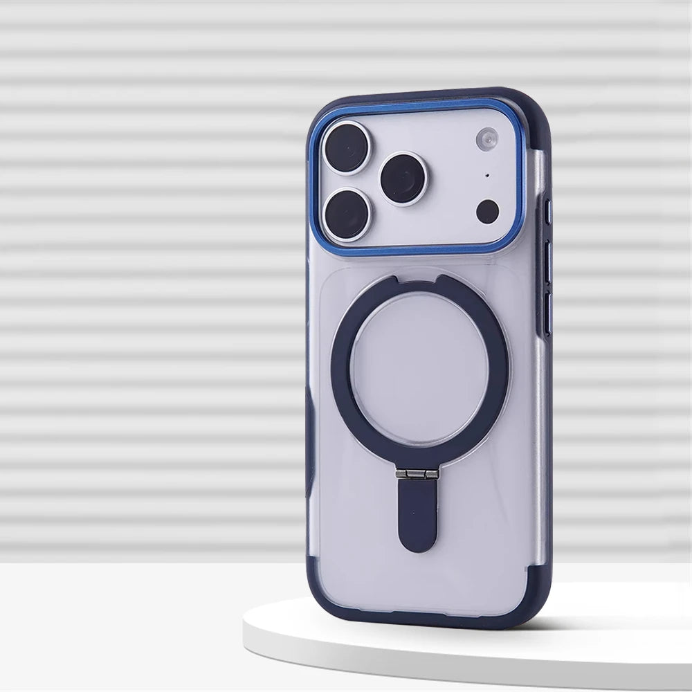 Premium Translucent MagSafe Case with Ring Kickstand for iPhone 17 Series