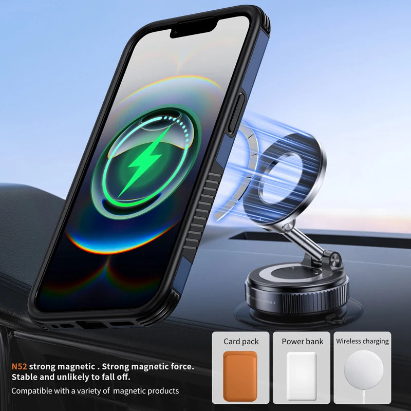 Shockproof Dual-Layer Case with 360° Rotating Ring Stand for iPhone 17e