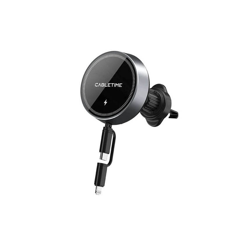 CABLETIME 15W Magnetic Wireless Car Charger & Phone Holder