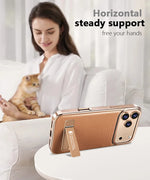 Premium Electroplated Leather Magsafe Case with Foldable Stand for iPhone 17 Series