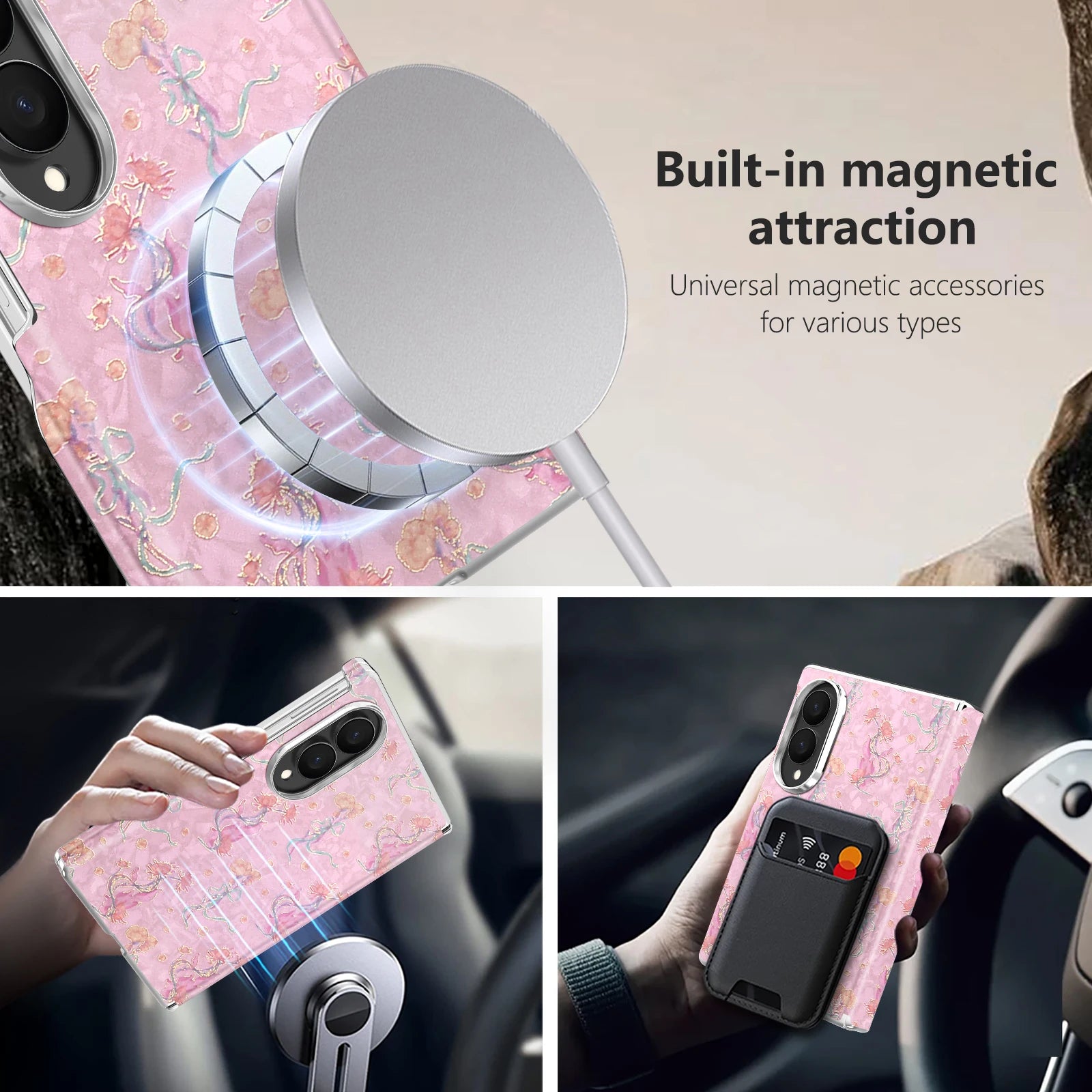 Premium Magnetic Floral Armor Case for Samsung Galaxy Z Fold 8