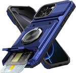 iPhone 16 Series Shockproof Magnetic Heavy Duty Case with Ring & Card Slot