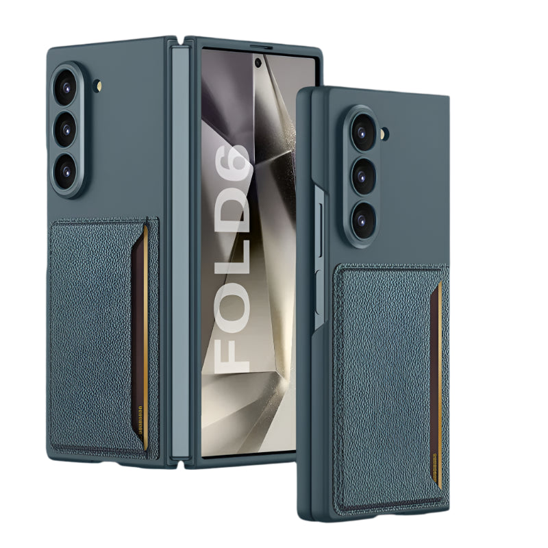Samsung Galaxy Z Fold 6 Leather Wallet Case with Built In Card Holder