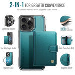 2-in-1 Leather MagSafe Wallet Case with Card Holder for iPhone 16 Series