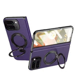 Google Pixel 10 Pro Fold Leather Magnetic Case with Ring Stand