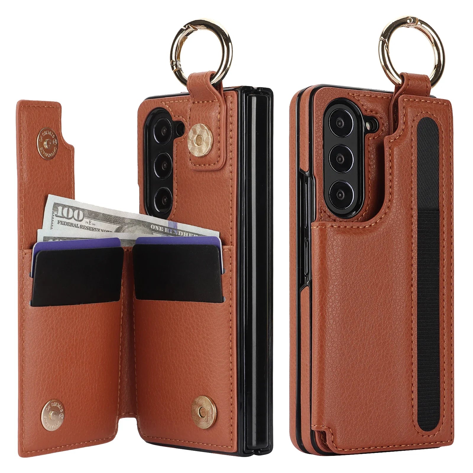 Samsung Galaxy Z Fold 6 PU Leather Wallet Case with S Pen Holder and Card Storage