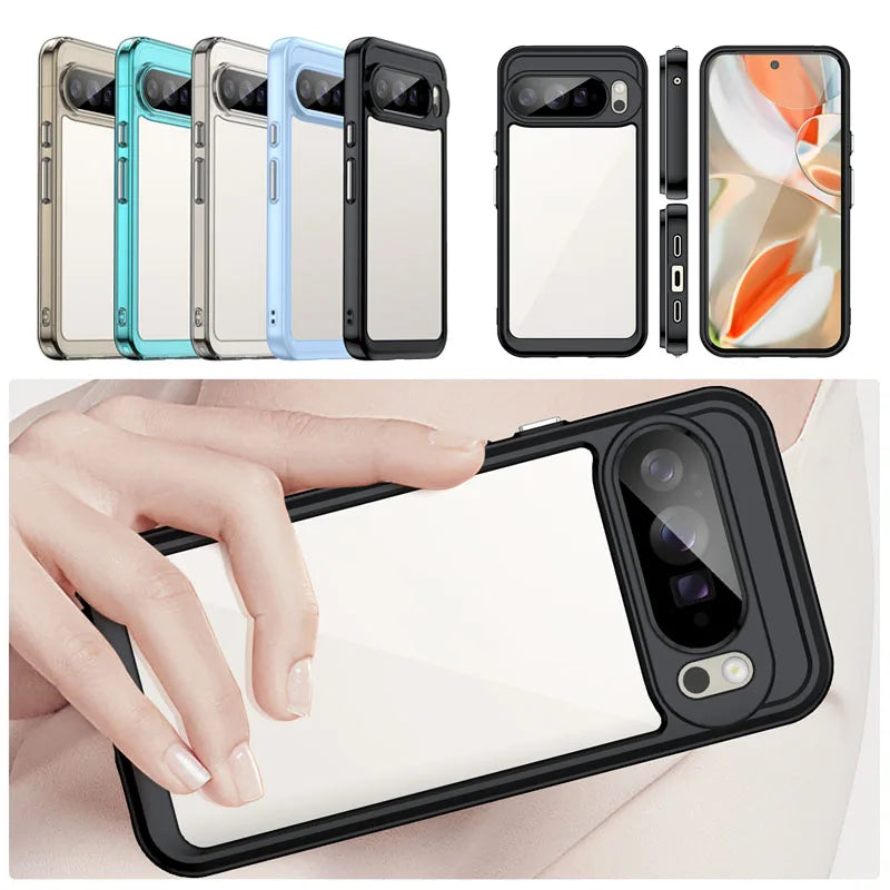 Google Pixel 10 Series Shockproof TPU + PC Clear Protective Case