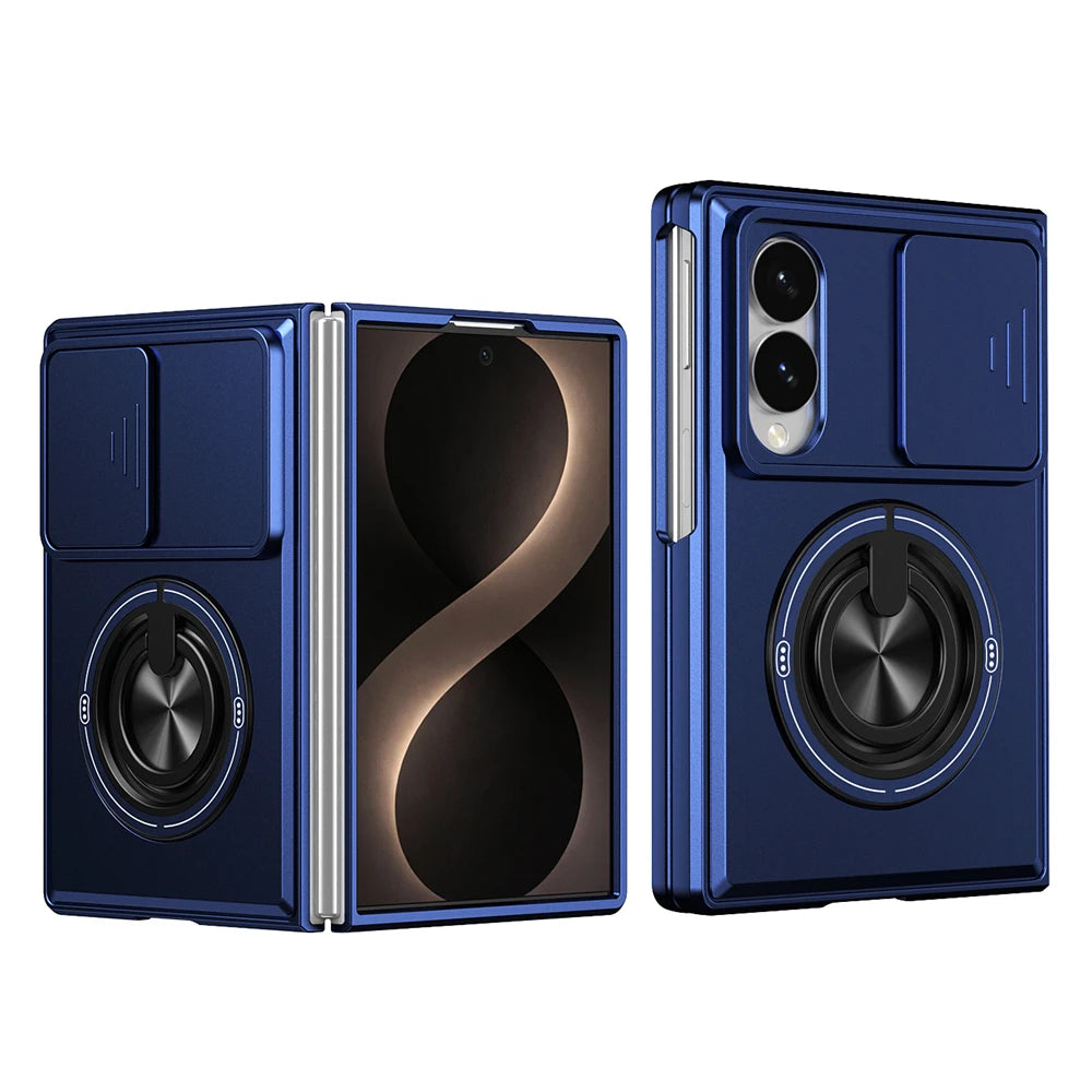 Shockproof Sliding Camera Protection Case with 360° Rotating Magnetic Ring Stand for Samsung Galaxy Z Fold 8