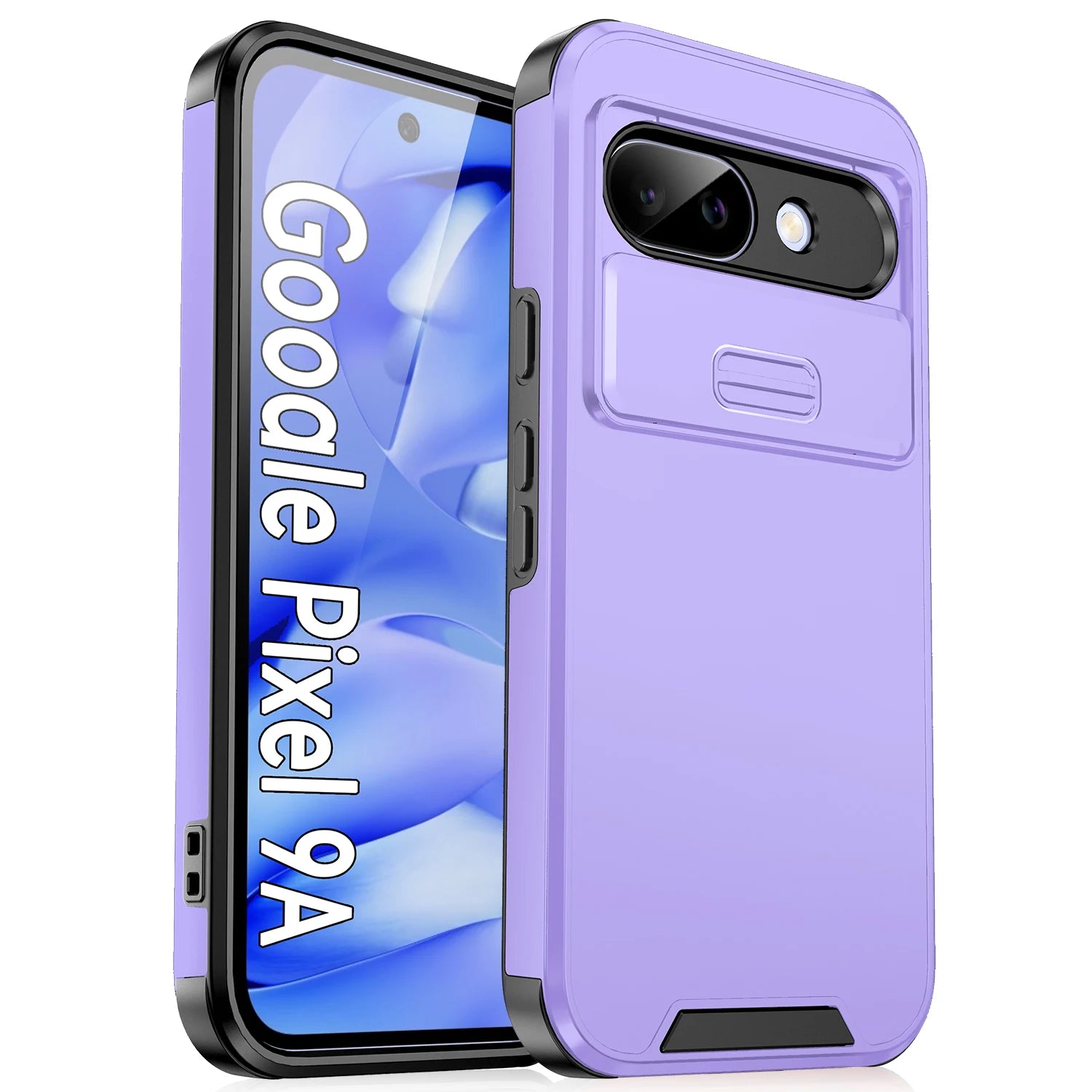 Heavy-Duty Rugged Armor Case with Sliding Camera Protection for Google Pixel 9A