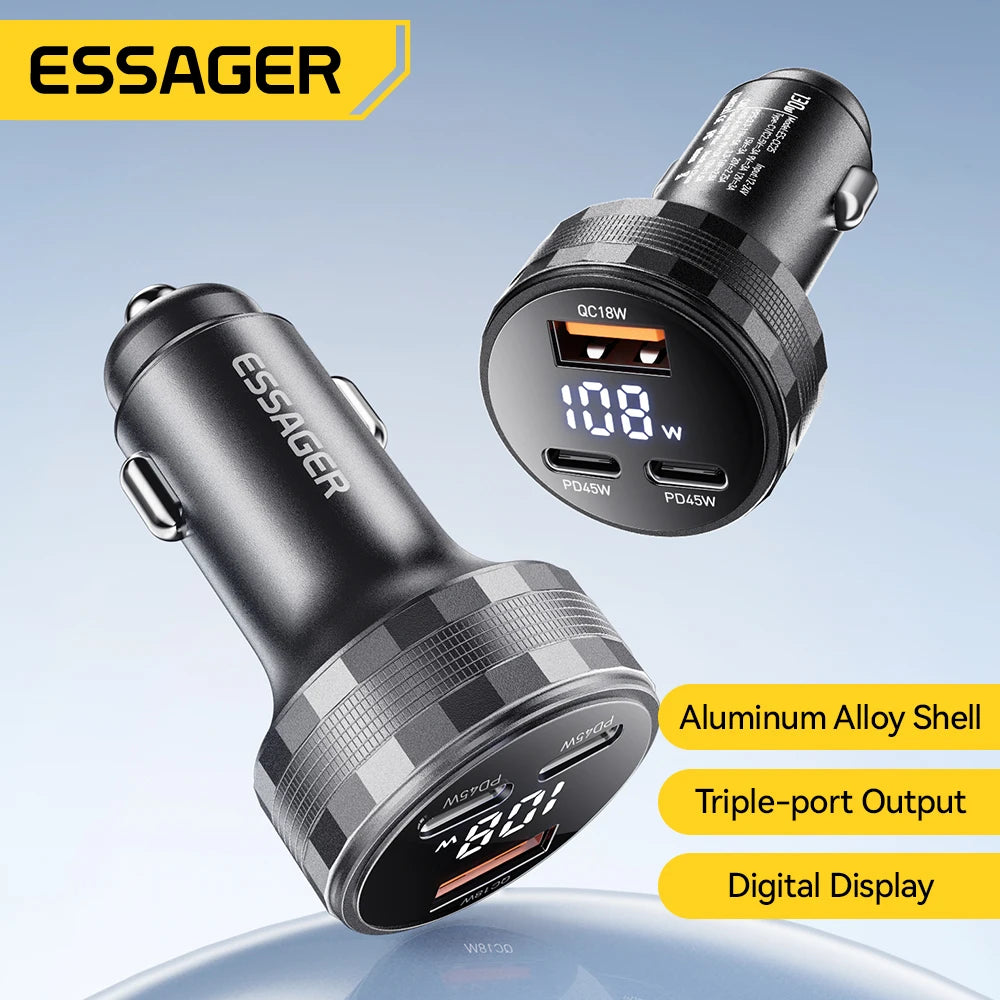Essager 108W 3-Port USB Car Charger