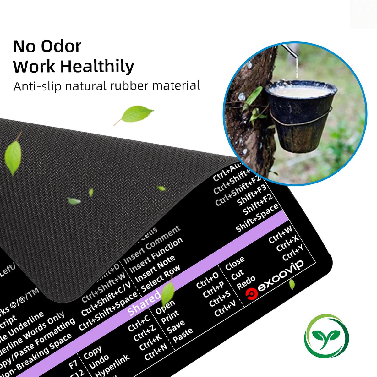 Color-Coded Excel Word Shortcuts Mousepad
