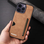 iPhone 16 Series Retro Leather Wallet Case