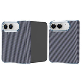 Carbon Fiber Texture Case with Hinge Protection for iPhone Duo
