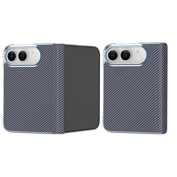 Carbon Fiber Texture Case with Hinge Protection for iPhone Duo