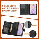 Embossed Leather 9-Card Wallet Case with Detachable Wrist Strap for Samsung Galaxy Z Fold 8