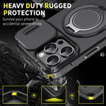 Shockproof Armor Magnetic Case with Slide Camera Protection for iPhone 16 Series